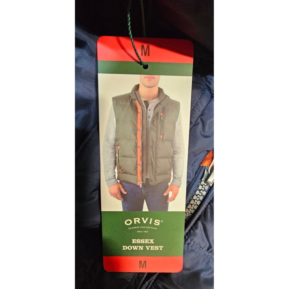 Orvis Men's Quilted Down Puffer Vest Full-Zip – Navy Blue – Size M NWT 214016 - Picture 12 of 15